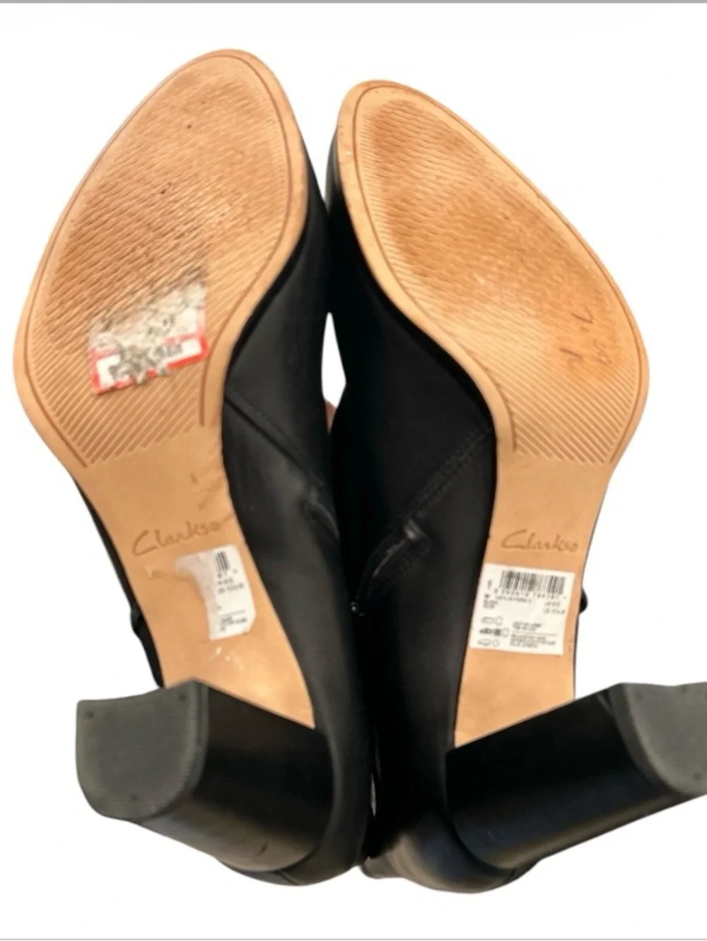 Clarks Kaylin Fern Womens Black Leather Ankle & Booties Boots Size 10.5W